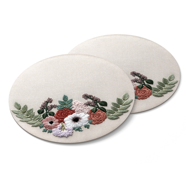 Cotton & Linen Embroidered Coaster